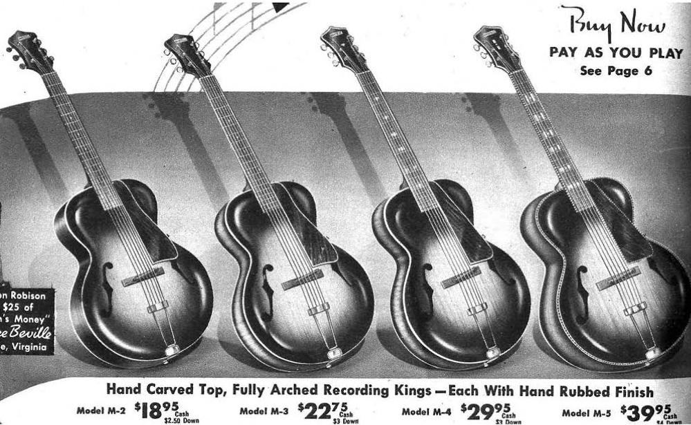 PRE-WAR 1938 Recording King 1124 / M5 (Gibson L4) 16" Archtop w/New Frets, Truss Rod, Fancy Inlays!